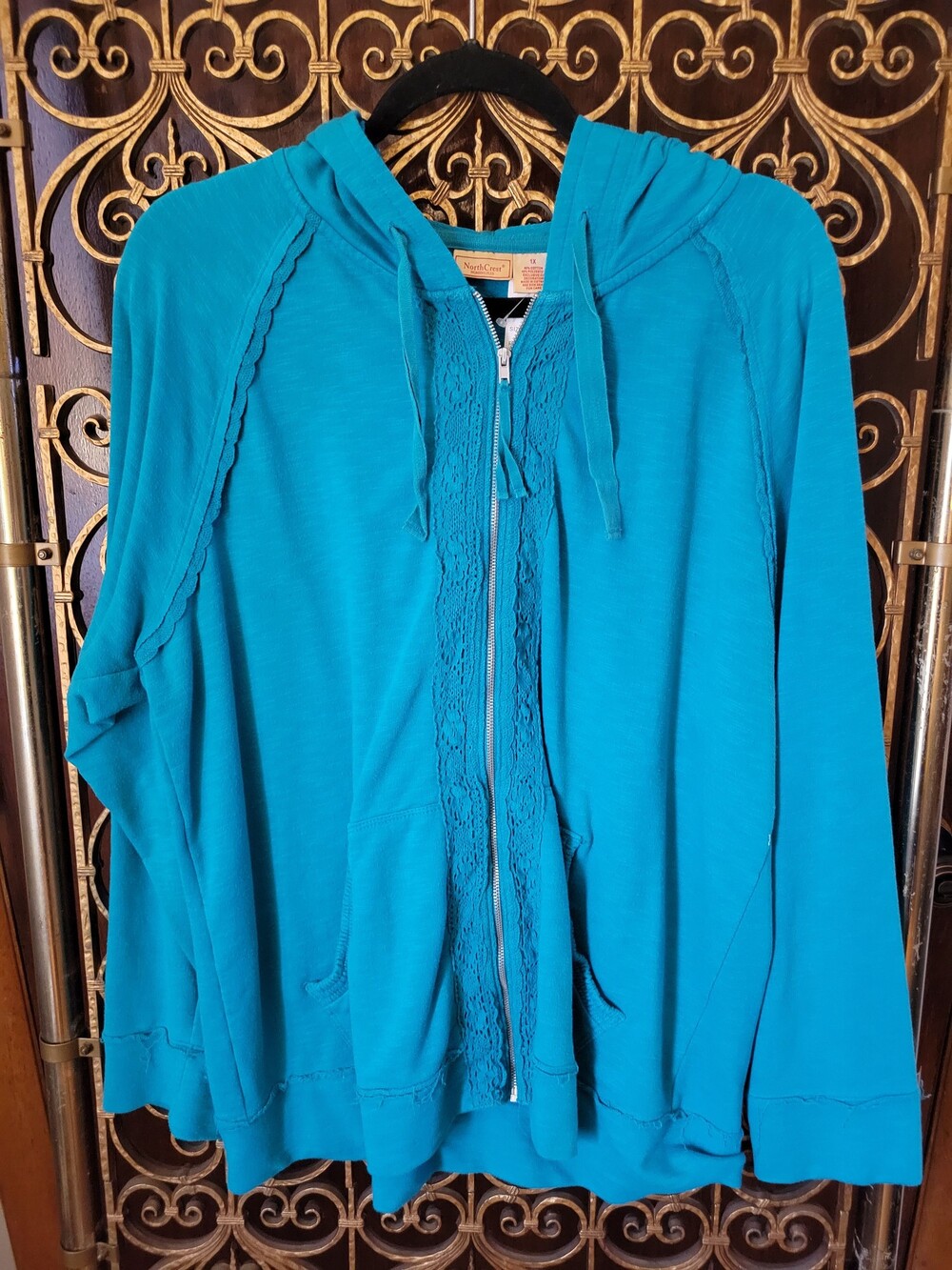 2000s NorthCrest 1X Teal Hoodie